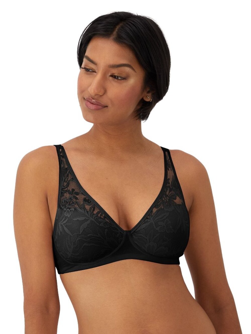 Bali Breathe Cotton Modal Wireless T-Shirt Bra Black M NWT DF7594